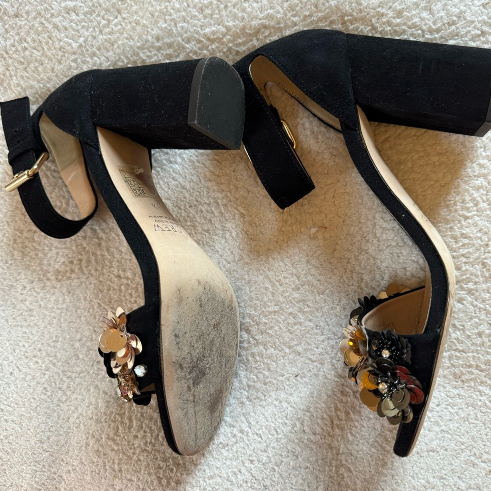 J Crew Collection sandals with sequin flowers, gorgeous! EUC! - Picture 6 of 12